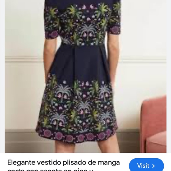 Boden Dresses & Skirts - Boden floral dress navy blue size uk10 us large